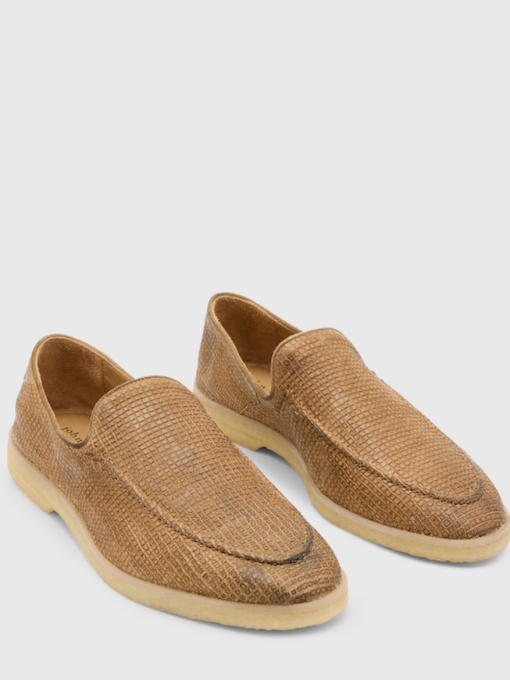 John Varvatos Light Brown Leather Loafer in Size 10.5